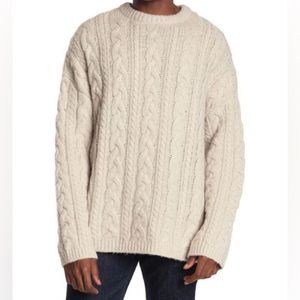 Allsaints men wool blend cable knit jumper - M